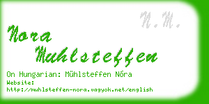 nora muhlsteffen business card