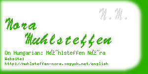 nora muhlsteffen business card